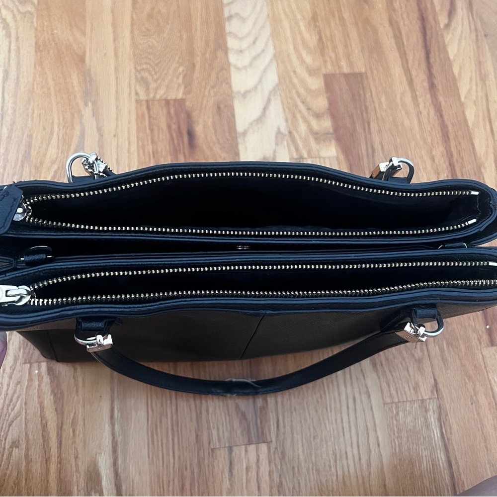 Coach Black Leather Tote Bag with Long Strap - Picture 10 of 16